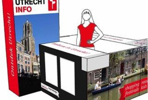 Toeristische infobalie in druk Hoog Catharijne