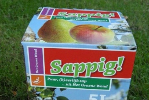 Het Groene Woud zichtbaar op sapverpakking