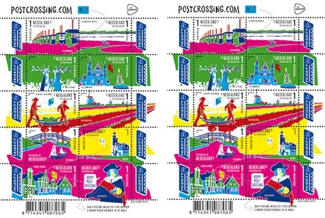 Nederlandse bezienswaardigheden op Postcrossing-postzegels
