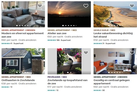 Airbnb aan de kust