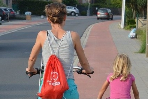 Fietsers helpen met boomveren