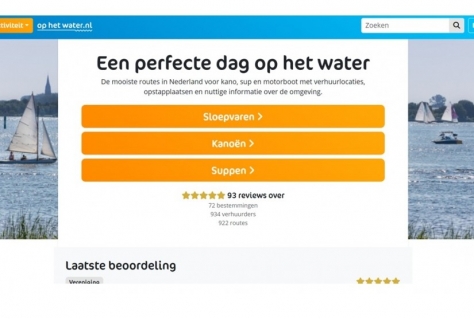 Website Ophetwater.nl voor routes op het water