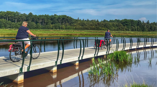 Fietsbrug Tureluur voert je dwars door de natuurgebieden Tureluur en Schettersweid.